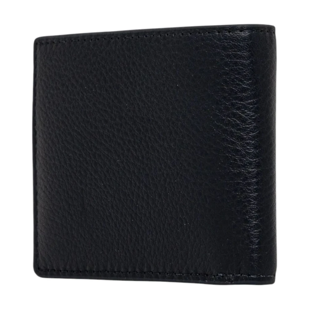 Tommy Hilfiger Zwarte leren Bifold Kaarthouder Black Heren