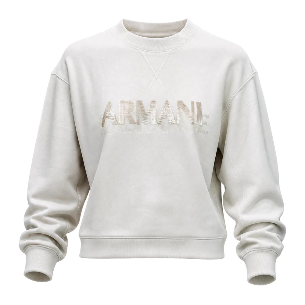 Armani Exchange Donna Beige - Felpa Girocollo - Sweatshirts & Hoodies - Xs
