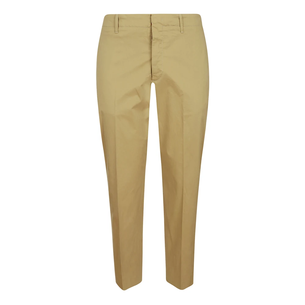 Hindustrie Klassieke Chino Broek met Rits Sluiting Beige Heren