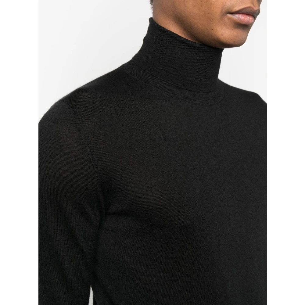 Brioni Luxe Cashmere Silk Rollneck Sweater Black Heren