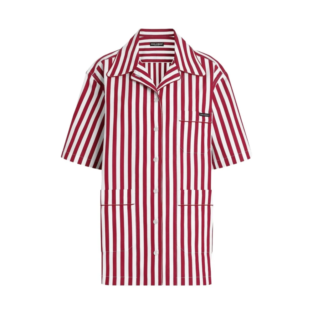 Dolce & Gabbana Women's Multicolor Shirts, S, Striped Cotton Shirt