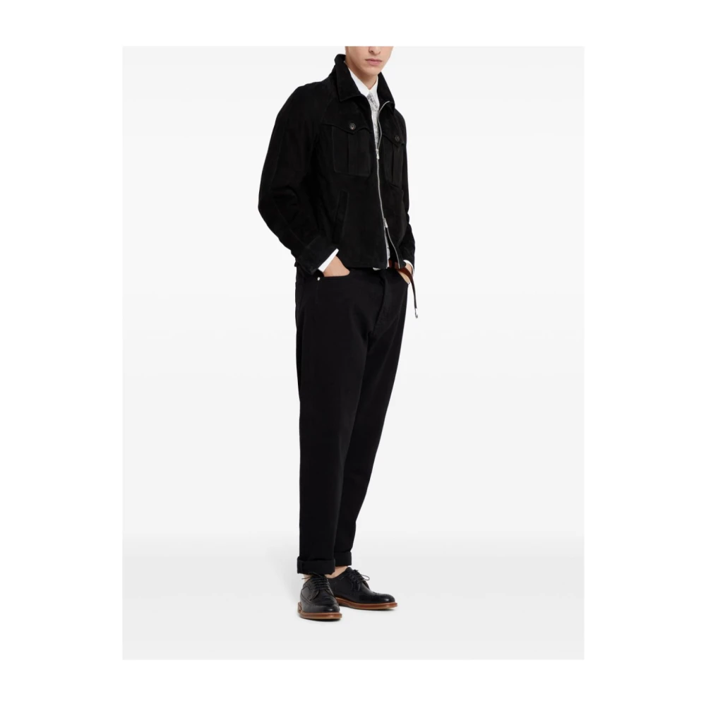 BRUNELLO CUCINELLI Zwarte Broek Elegante Stijl Black Heren