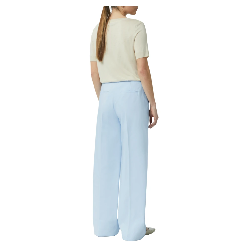 comma Elegante Wijde Pijp Broek Blue Dames