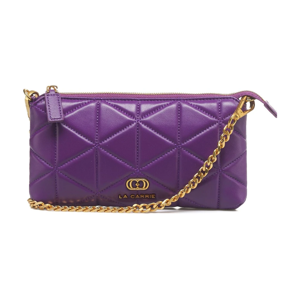 La Carrie Paarse Leren Clutch Lea Purple Dames