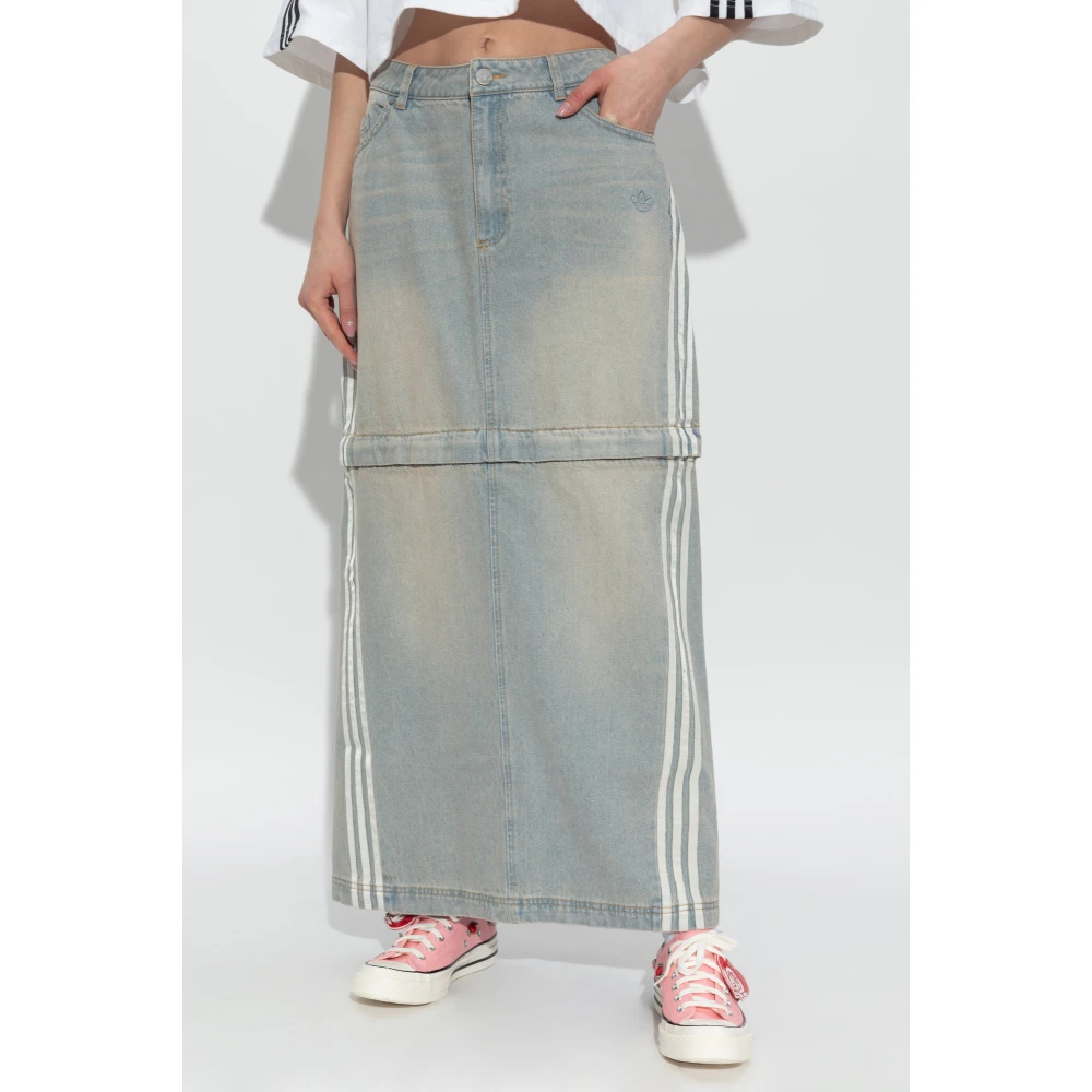 adidas Originals Denim rok Blue Dames