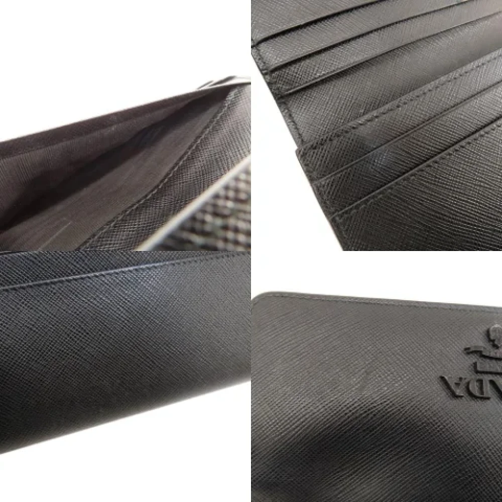 Prada Vintage Pre-owned Leather wallets Black Dames
