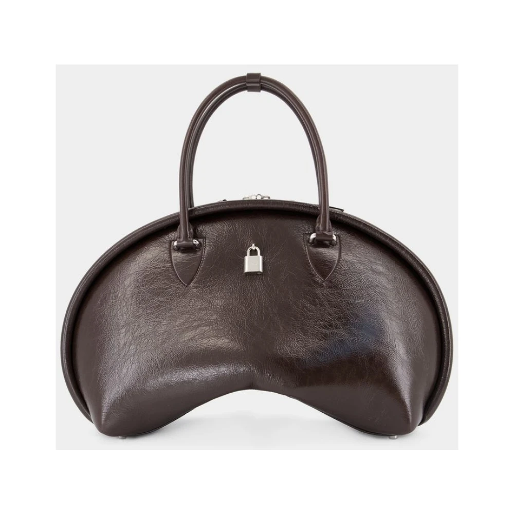 Acne Studios Bruine Leren Schoudertas met Bovenhandvatten Brown Dames