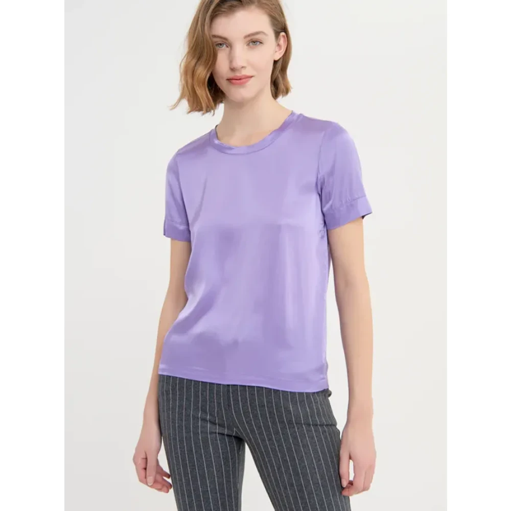 Fracomina Basis T-shirt Herfst Winter Collectie Purple Dames