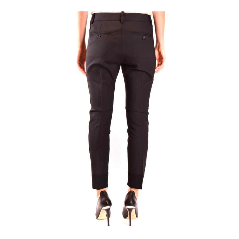 Dsquared2 Klassieke wollen broek met logodetail Black Dames