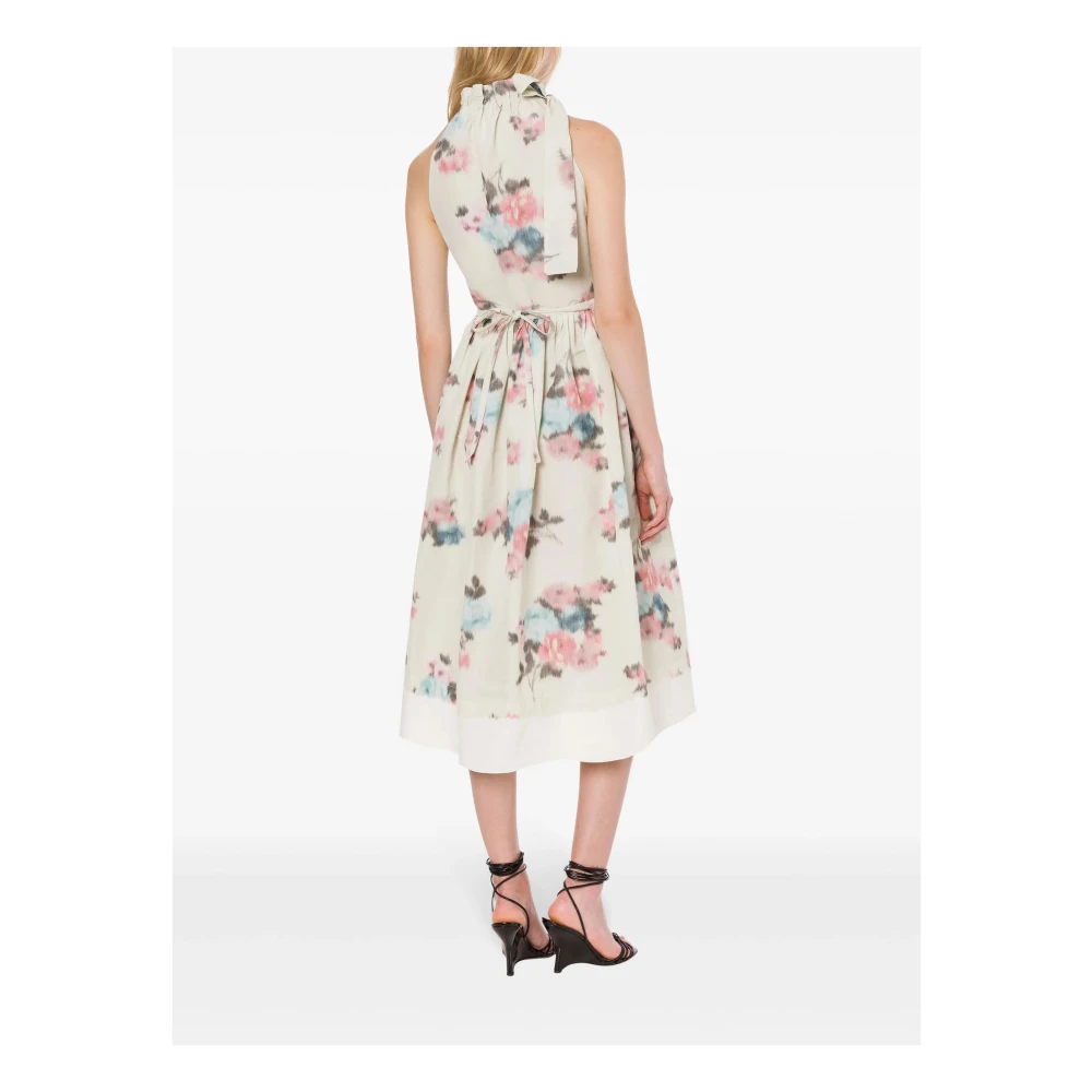 Philosophy di Lorenzo Serafini Bloemen Halternek Jurk in Beige Multicolor Dames