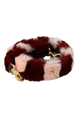 Lyxig Bordeaux Rosa Päls Axelrem