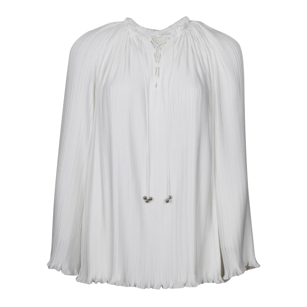 Lanvin Geplooide blouse met kraalversiering White Dames