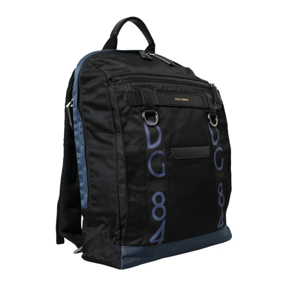 Dolce & Gabbana Leopard Logo School Rugzak Black Heren