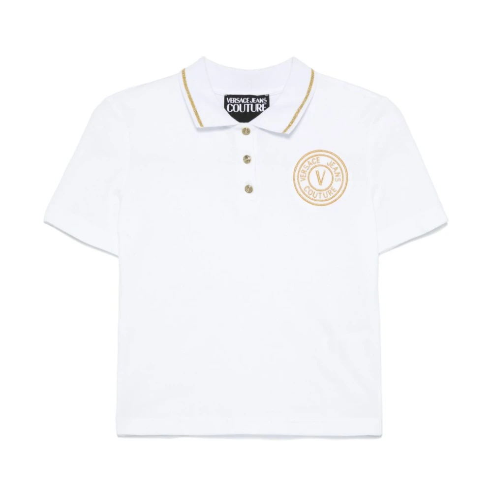 Versace Jeans Couture Bianco E Oro T-shirts & Polos White Dames