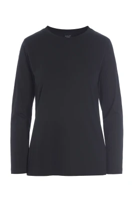 Svart Bomullsblus Osaka Stil