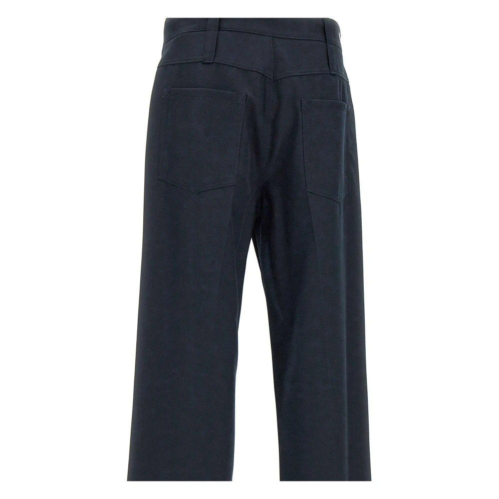Emporio Armani Heren wolmix blauwe broek Blue Heren