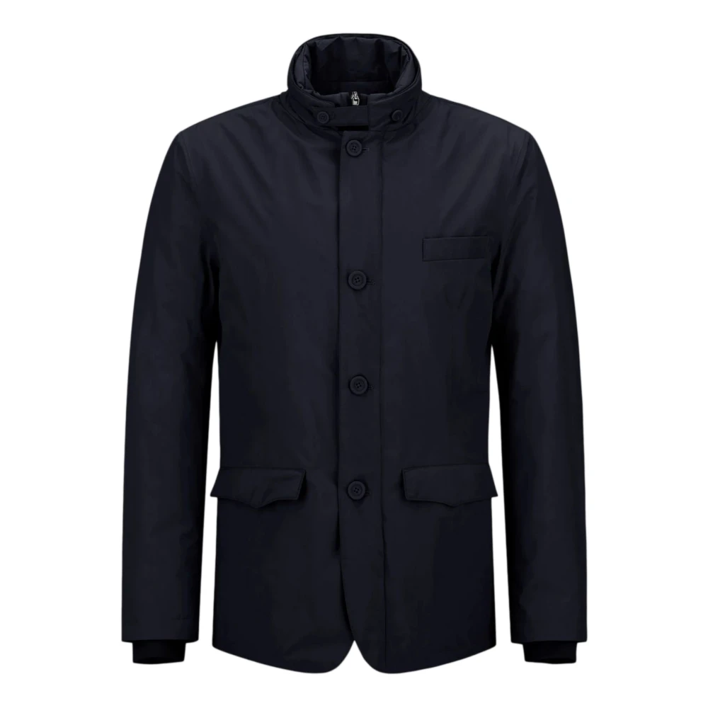 Herno Blauwe 2-laags blazer voor mannen Blue Heren