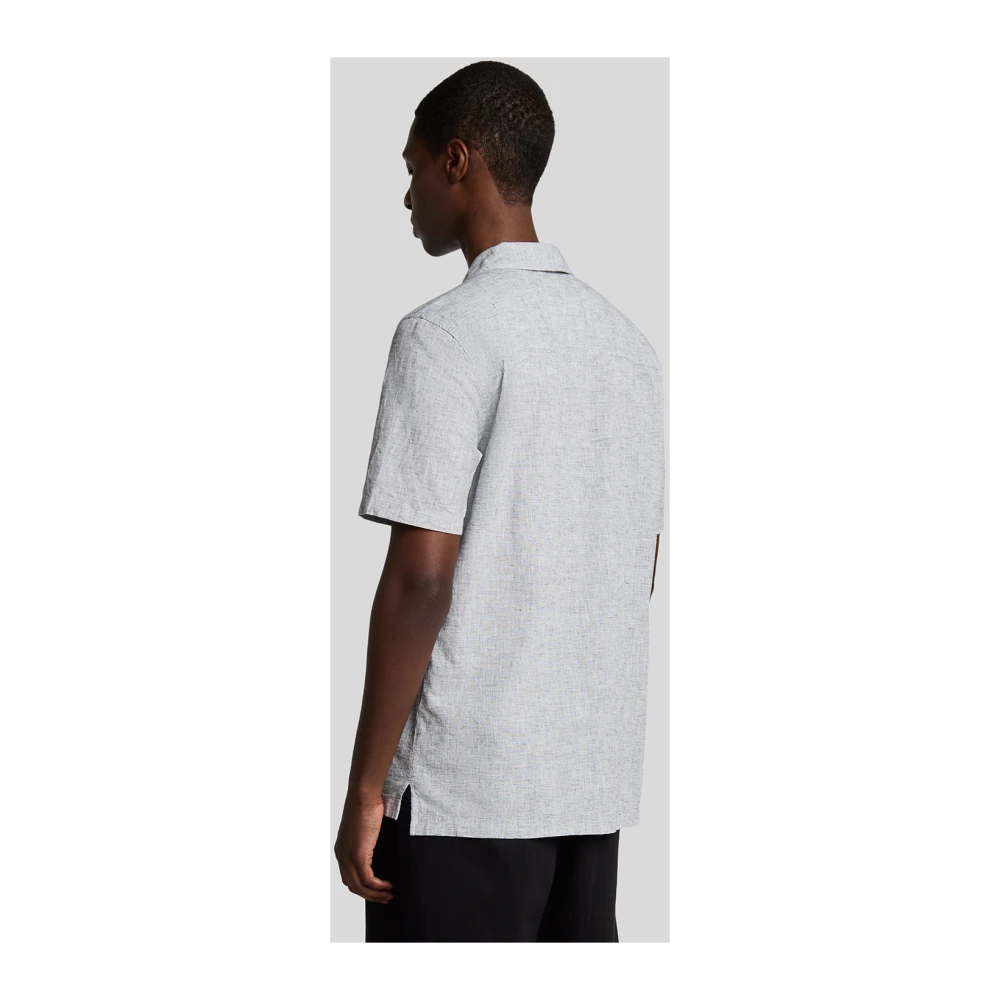 Lyle & Scott LS Geweven Overhemden Linnenmix Oxford Revere Overhemd Gray Heren