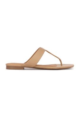 Kazar Läder flip-flops i beige färg
