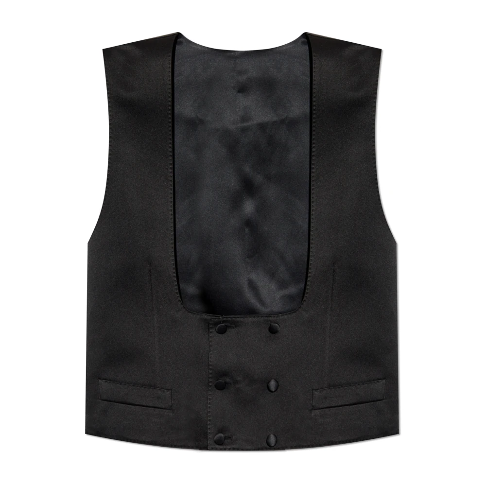 Dolce & Gabbana Stijlvolle Vest met Uniek Ontwerp Black Heren