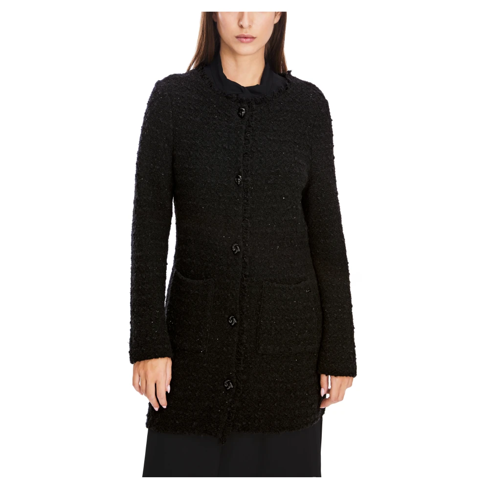 Marc Cain Bouclé Gebreide Vest Black Dames