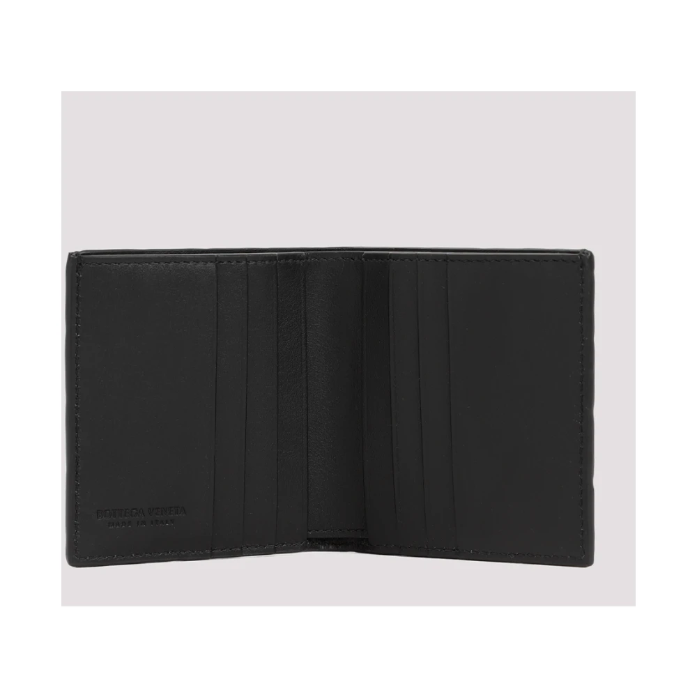 Bottega Veneta Zwarte Slimme Bifold Portemonnee Accessoires Black Heren