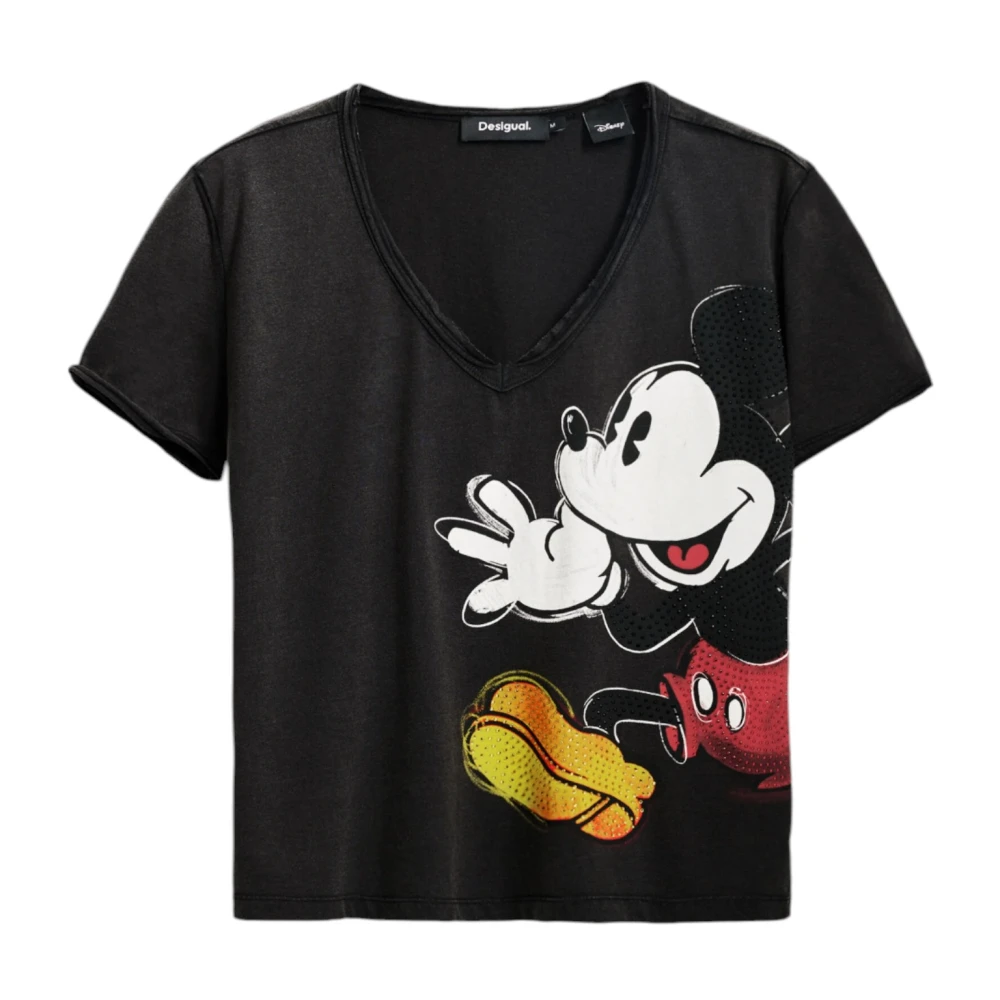 Desigual Katoenen T-shirt met korte mouwen voor dames Black Dames