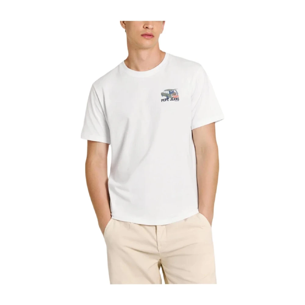Pepe Jeans Urban Grafisch T-shirt Arshine White Heren