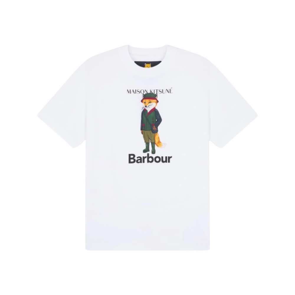 Barbour Maison Kitsuné Beaufort Fox T-Shirt White Heren