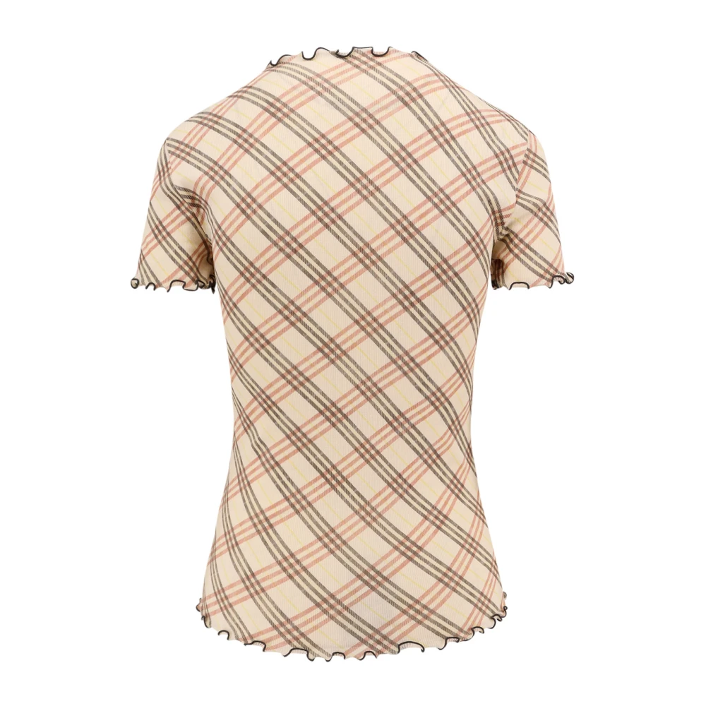 Burberry Crew-neck Katoenen T-shirt Slim Fit Beige Dames