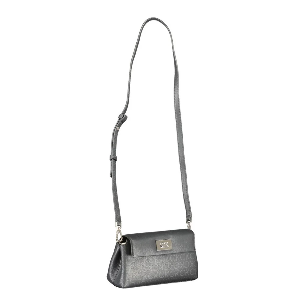 Calvin Klein Zwarte Polyester Handtas met Verstelbare Schouderband Black Dames