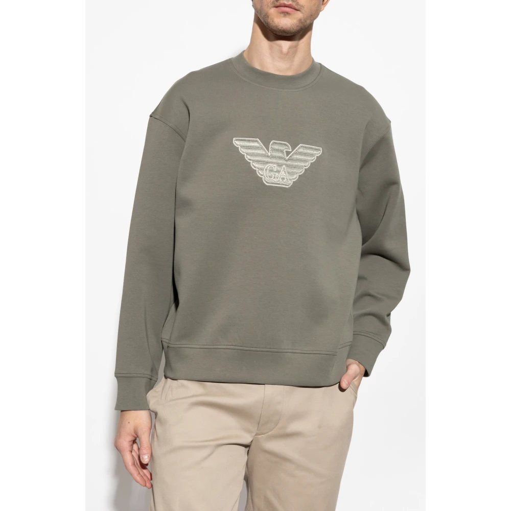 Emporio Armani Sweatshirt met logo Green Heren