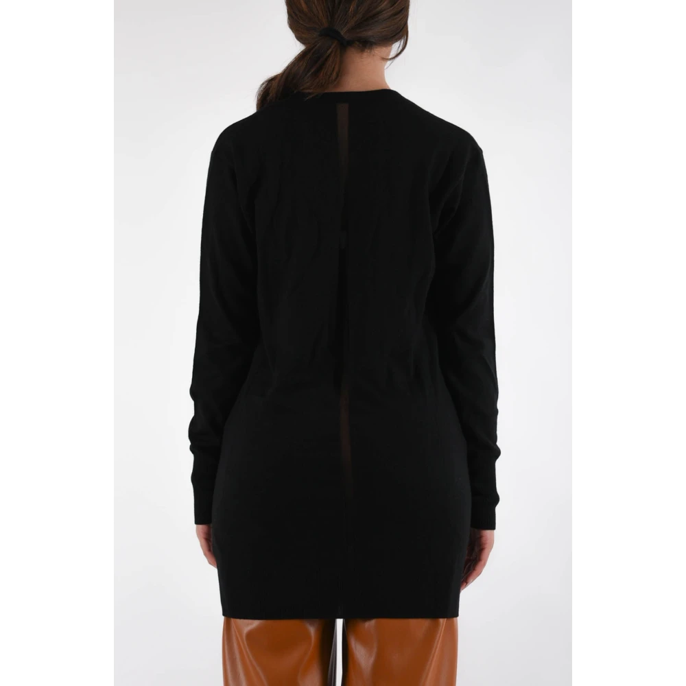 PATRIZIA PEPE Wol V-hals Lange Mouw Trui Black Dames