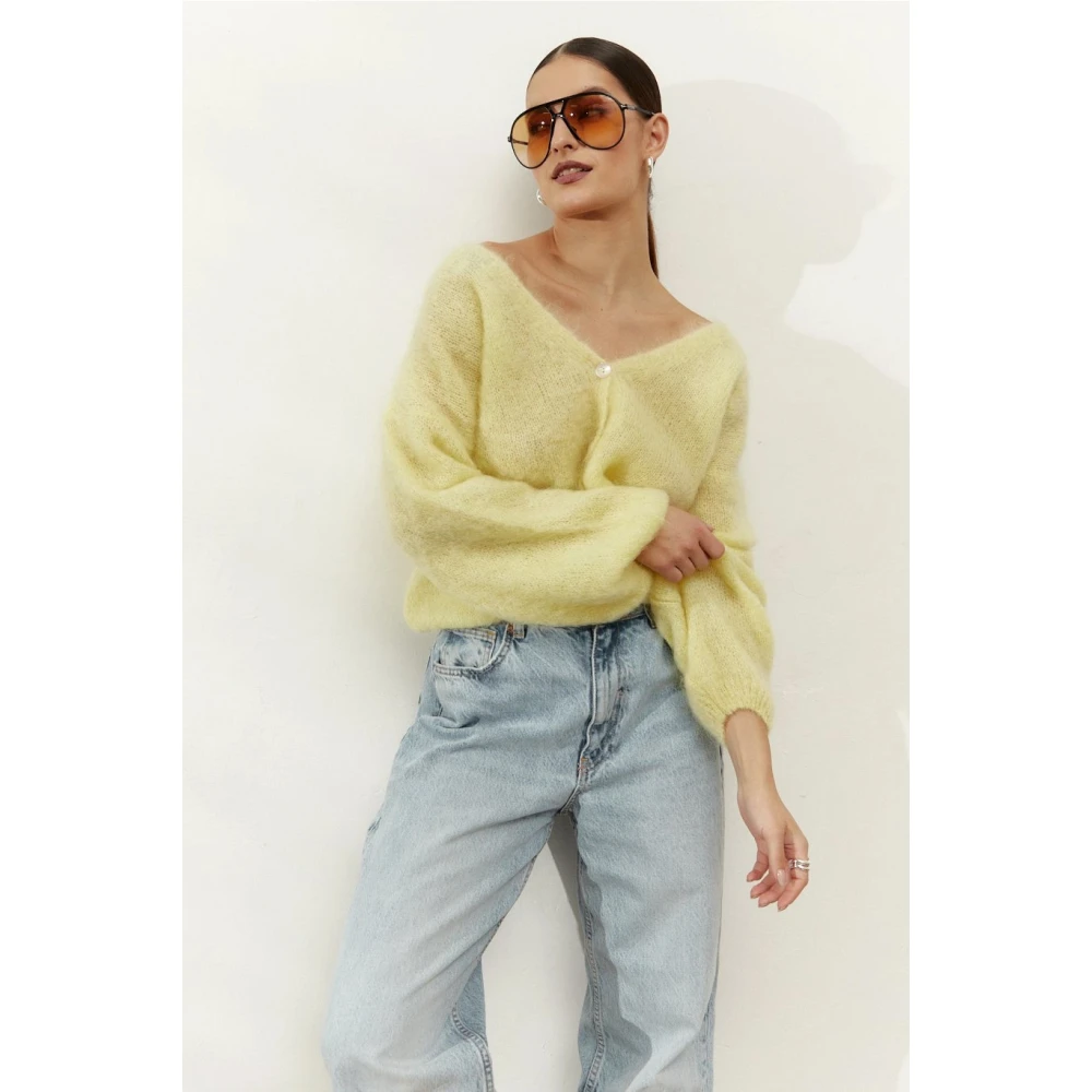 American Dreams Batik-geïnspireerde Cornelia Cardigan in Lichtgeel Yellow Dames