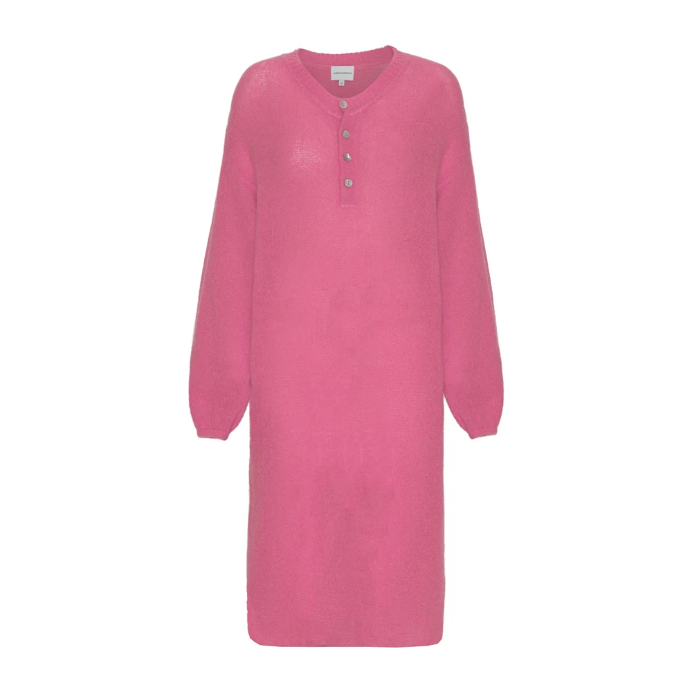 American Dreams Zachte Roze Mohair Blend Jurk Pink Dames