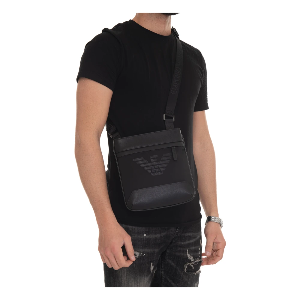 Emporio Armani Logo Schoudertas Black Heren