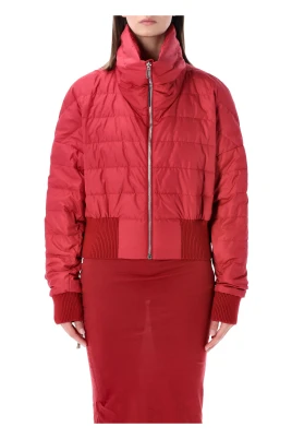 Quiltad Cropped Jacka med Hög Krage