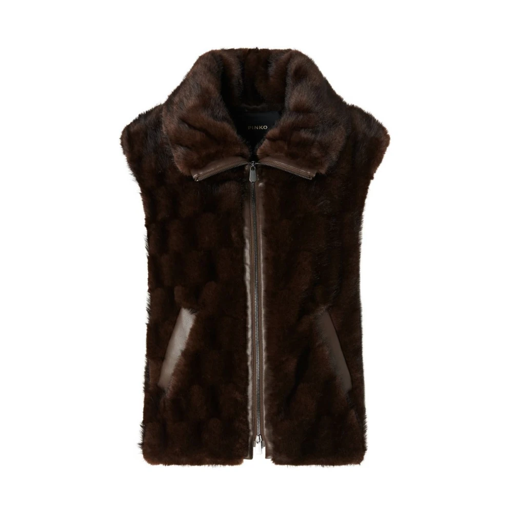 Pinko Glossinia Vest - Female - Waistcoats - Brown - S - Jackets
