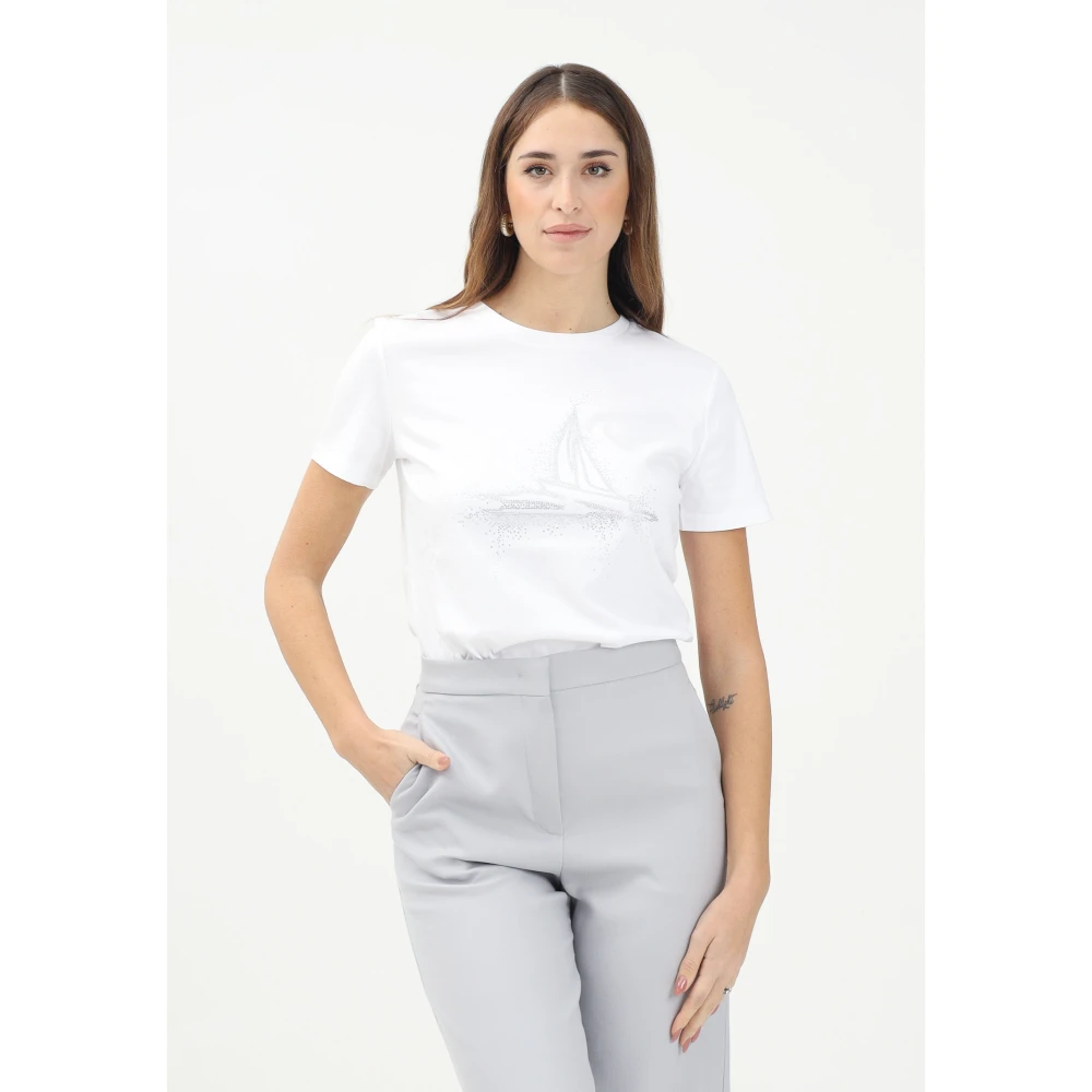 Max Mara Geborduurde witte T-shirt lente zomer White Dames