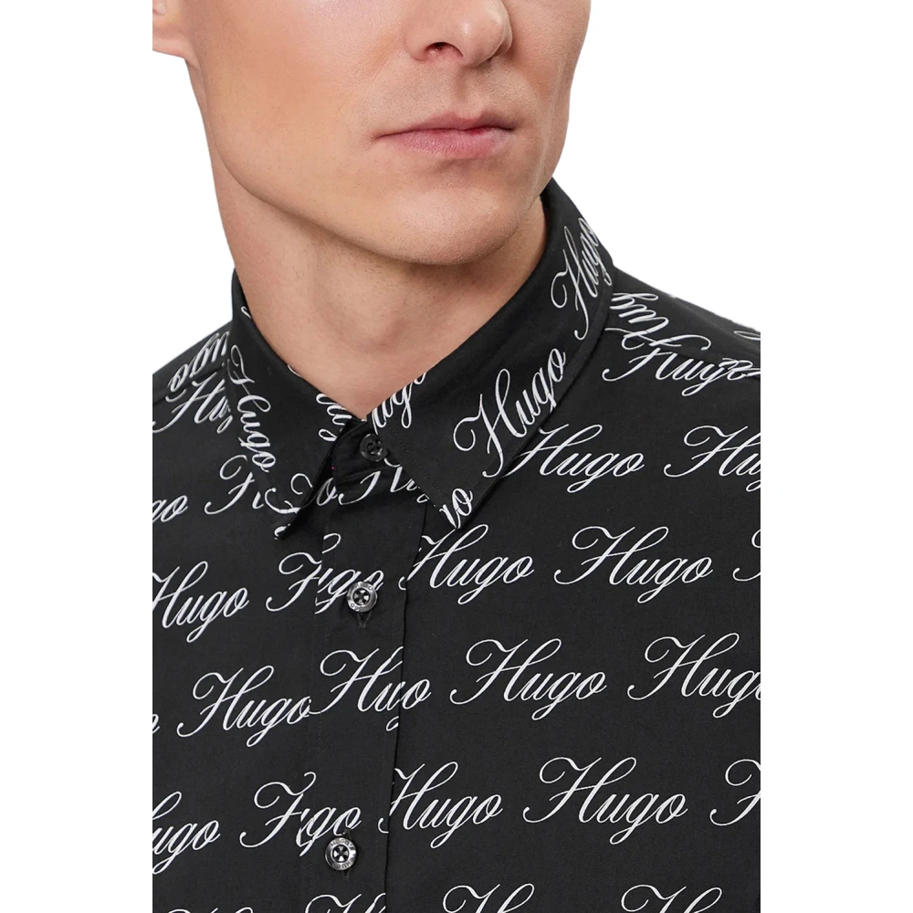Hugo Boss Herenoverhemd met lange mouwen Black Heren