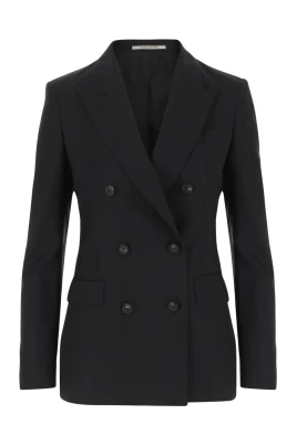 Stretch Wool Double-breasted Jacket