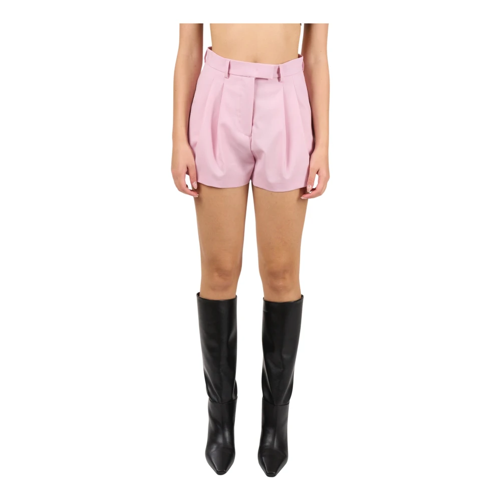 Msgm Wol stretch shorts met plooien Pink Dames