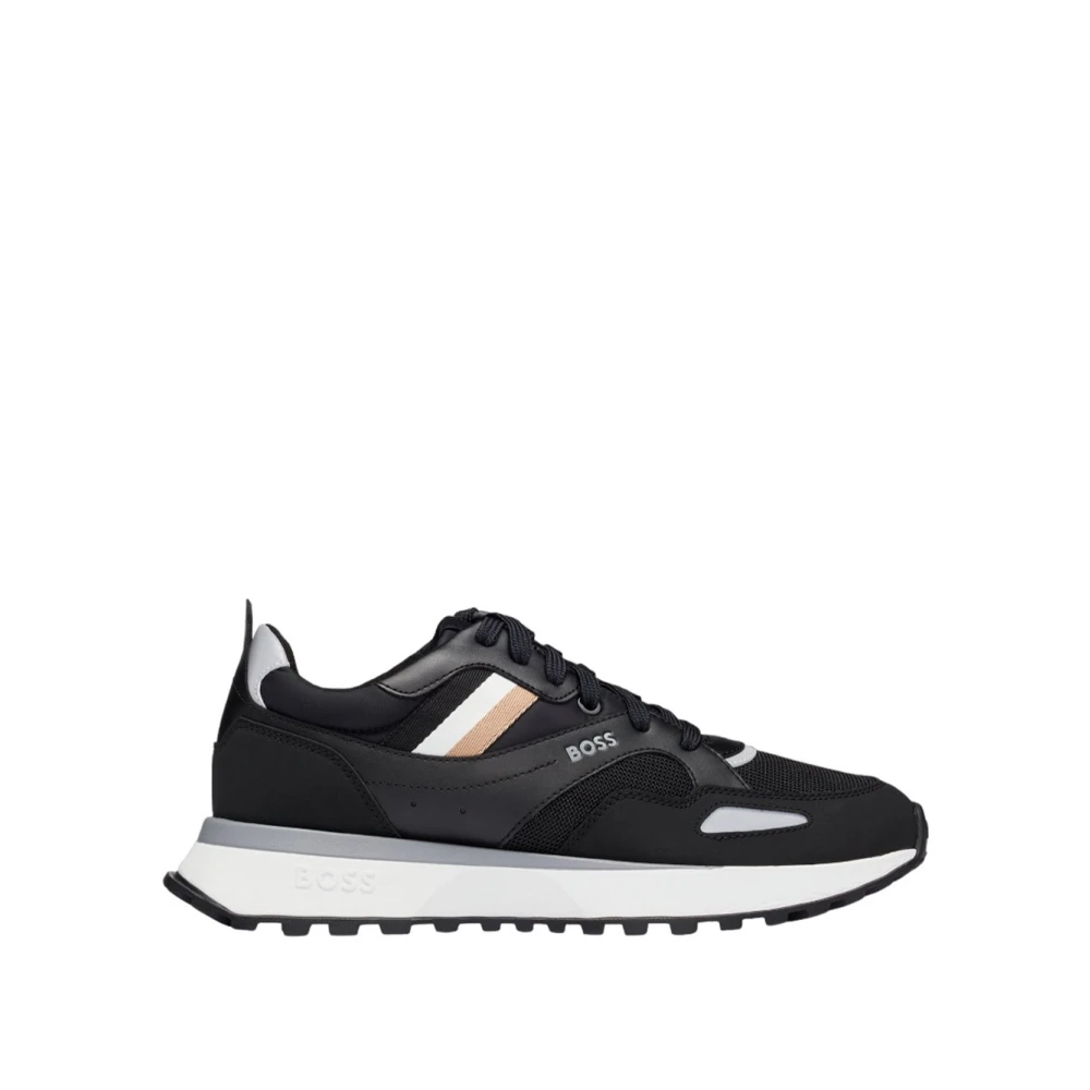 Boss Uomo Nero - Sneakers Eleganti Con Logo E Chiusura A Lacci - Shoes - 40 Eu
