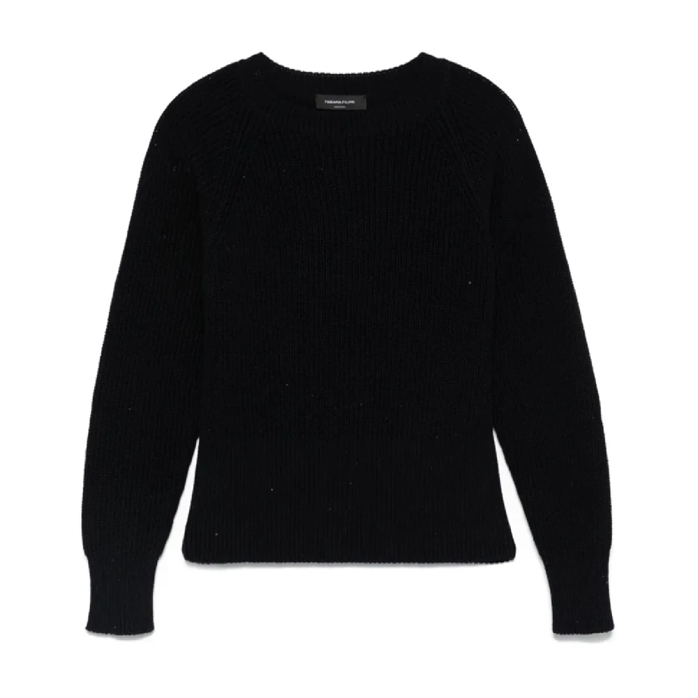 Fabiana Filippi Black Round-Neck Knitwear - Female - Round-Neck Knitwear - Xs - Knitwear