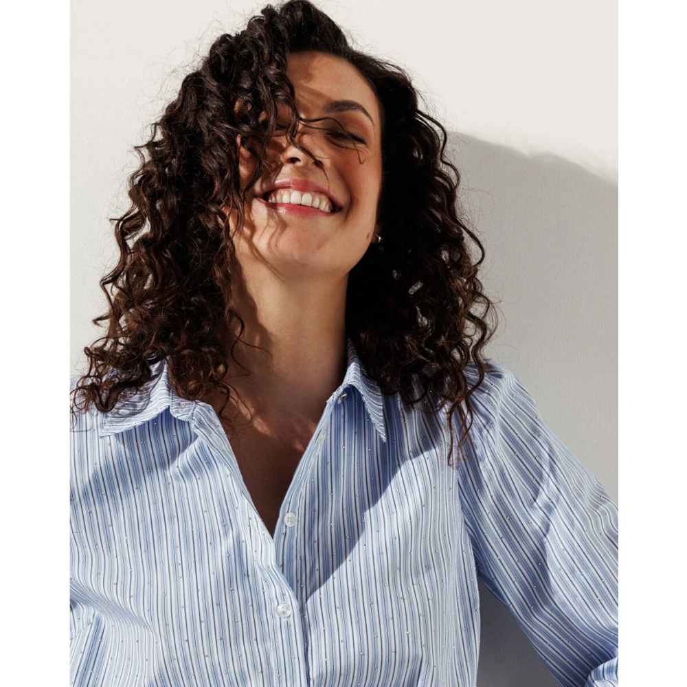 Tramontana Gestreepte blouse lange mouw Blue Dames