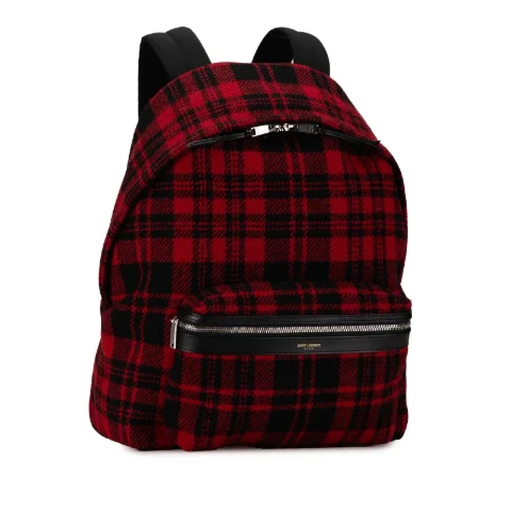 Yves Saint Laurent Vintage Pre-owned Canvas backpacks Red Heren