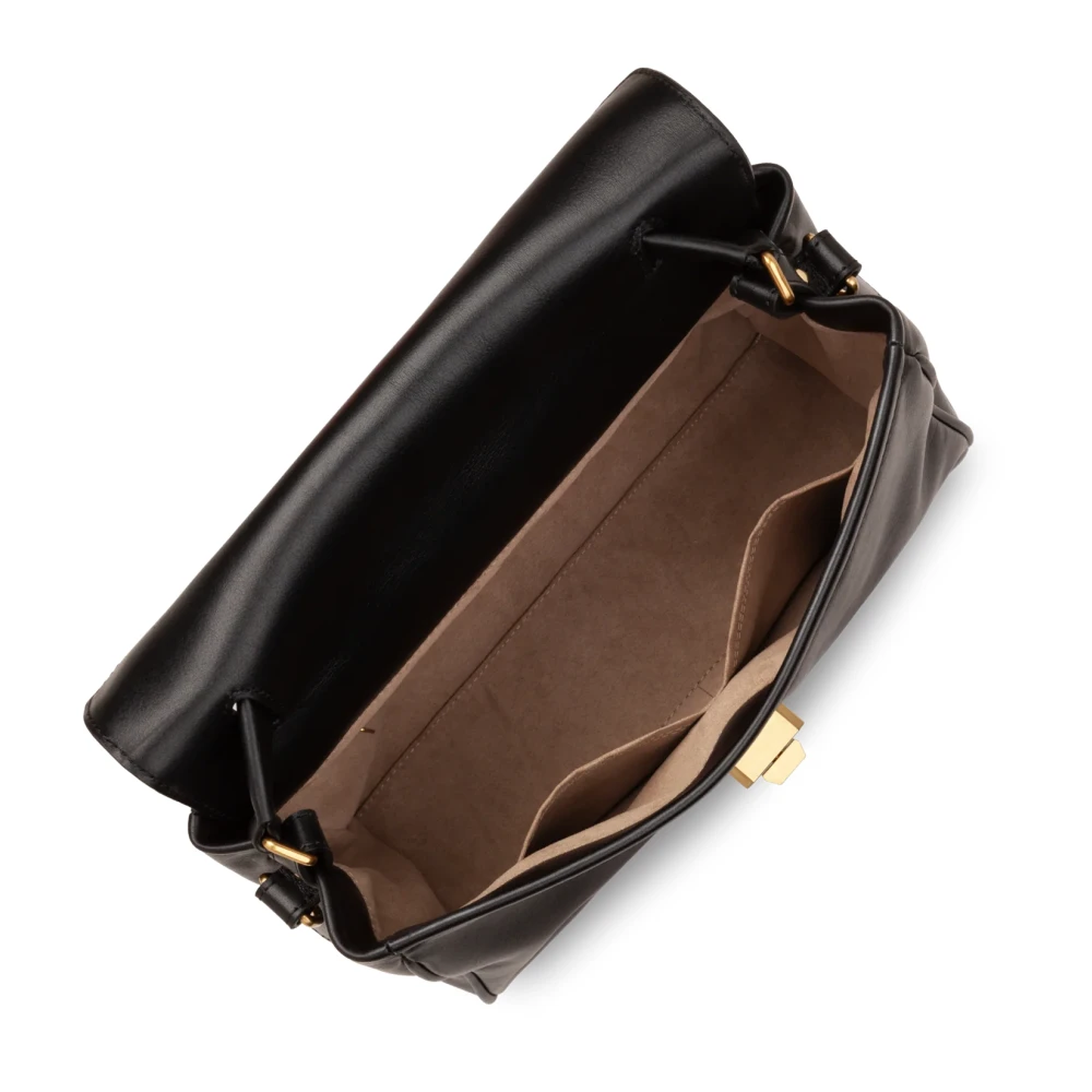 Lancaster Grace Flap Handtas met Metalen Sluiting Black Dames