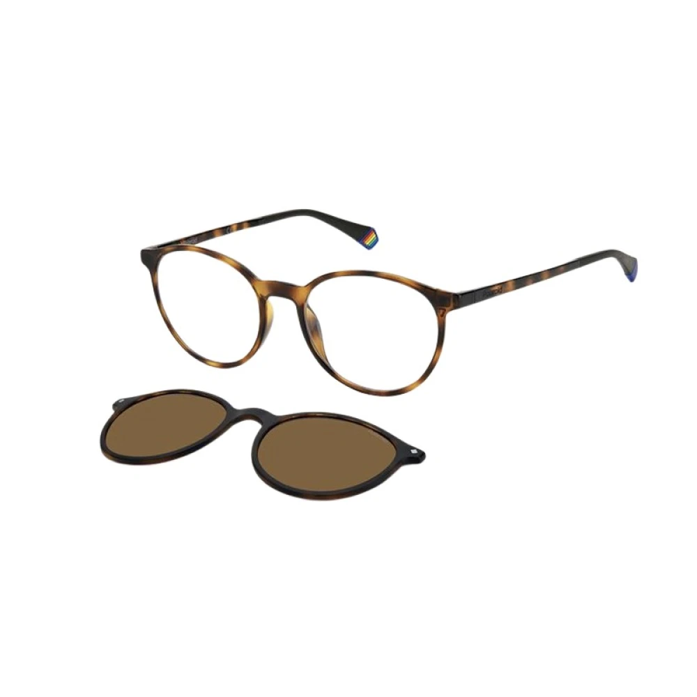 Polaroid Unisex Brown Clip-On Magnetic Sunglasses