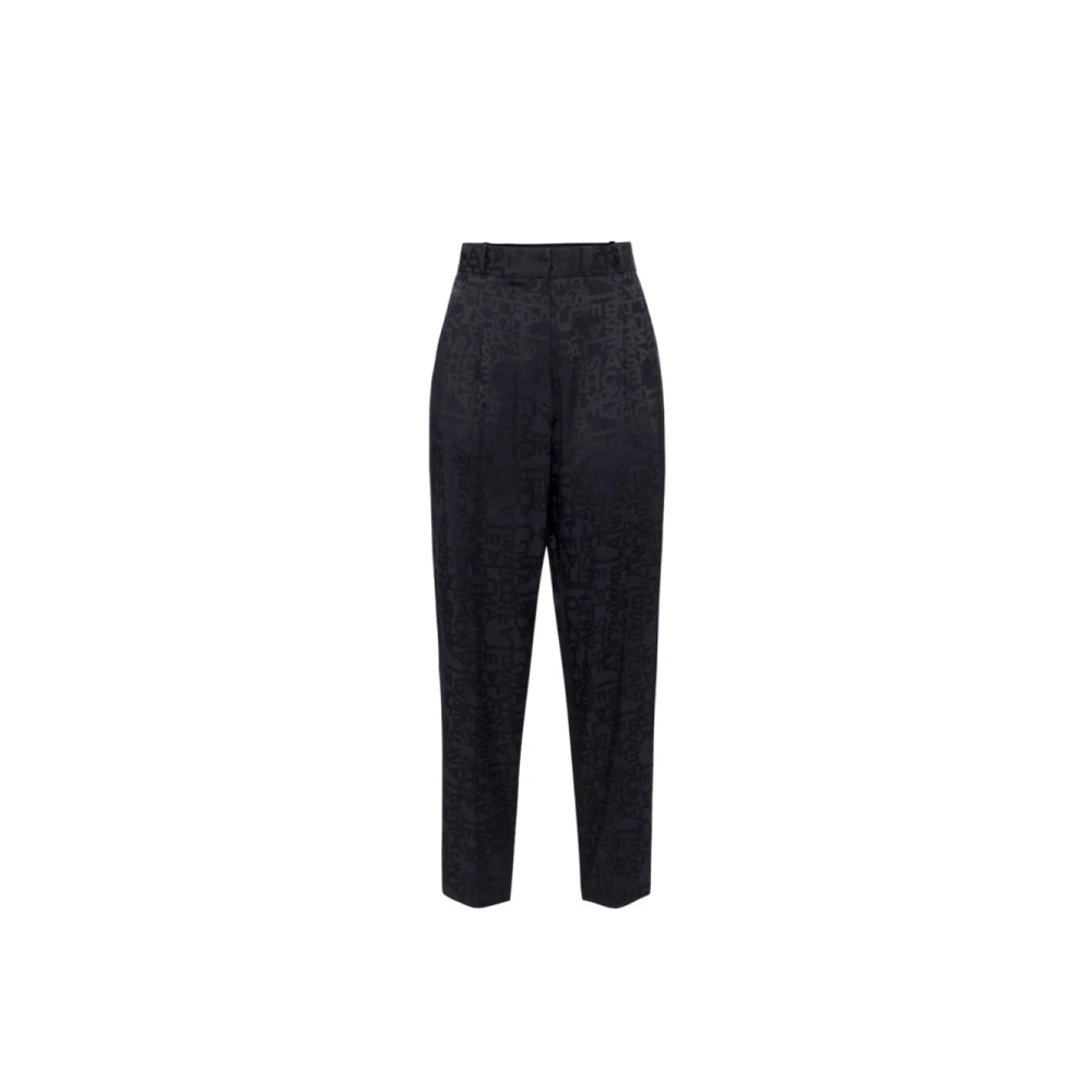 Elisabetta Franchi Elegante Zwarte Jacquard Lettering Broek Black Dames