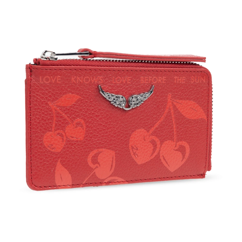 Zadig & Voltaire Leren kaarthouder Red Dames